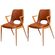 Kit 2 Cadeiras Enzo Domann Design Assento e Encosto em Linho Off White e Base Aco Laminado
